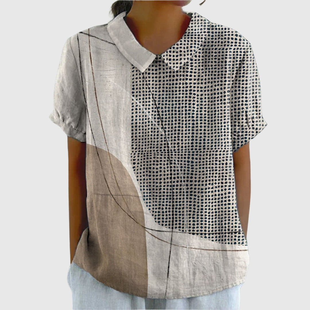 Covadonga | Camisa Oversize Estampada de Manga Corta Mujer