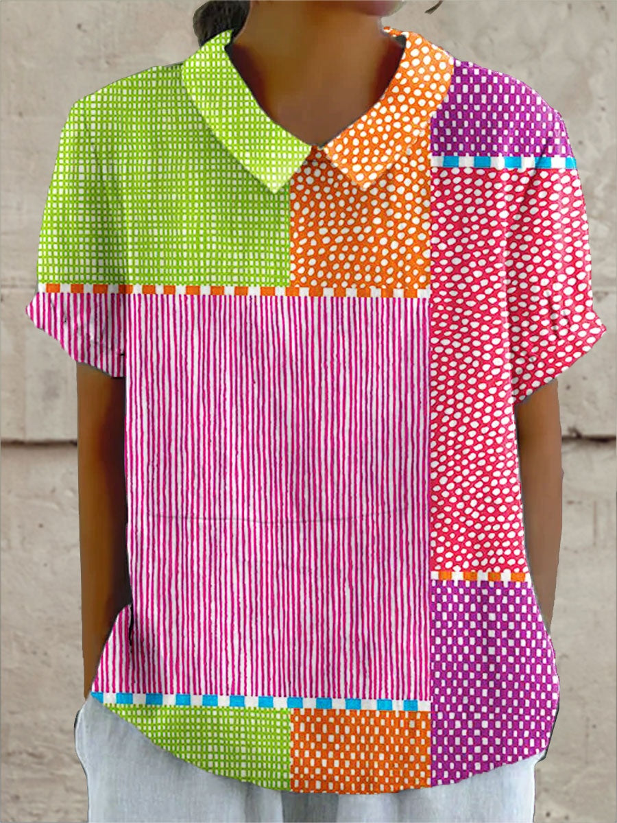 Covadonga | Camisa Oversize Estampada de Manga Corta Mujer