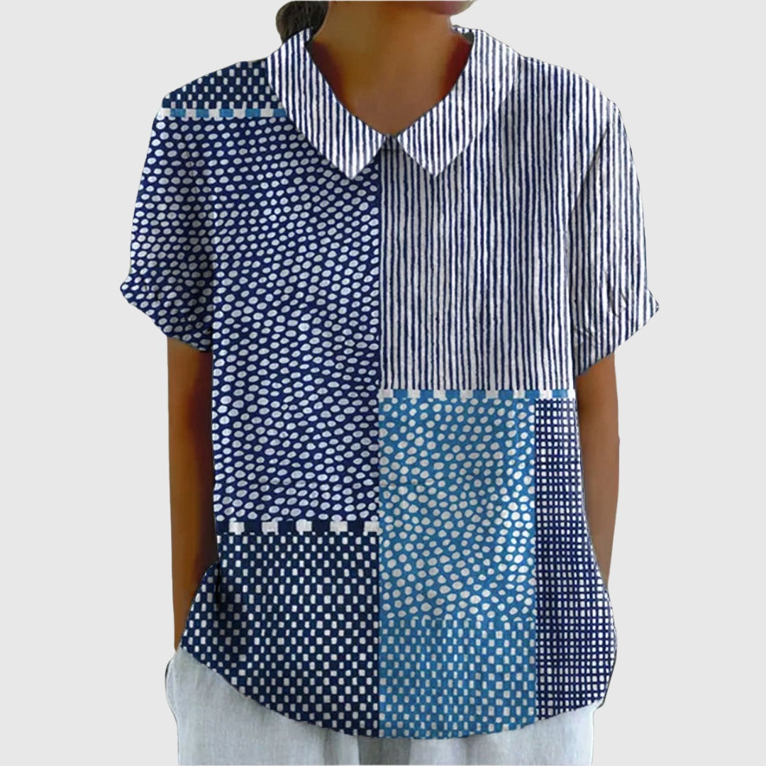 Covadonga | Camisa Oversize Estampada de Manga Corta Mujer