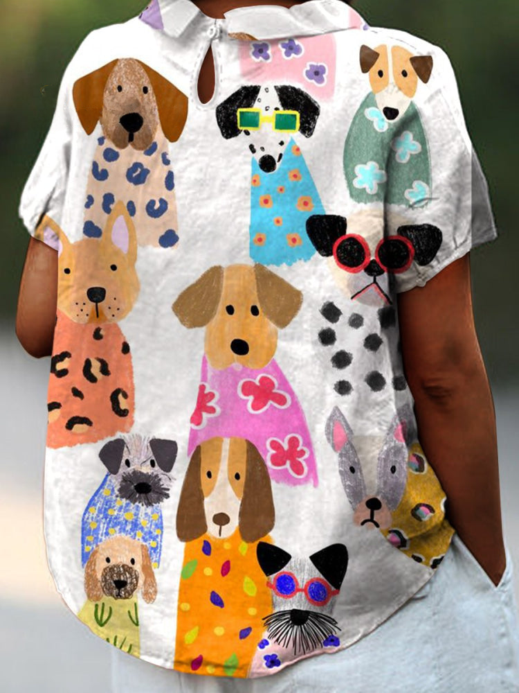 Covadonga | Camisa Oversize Estampada de Manga Corta Mujer