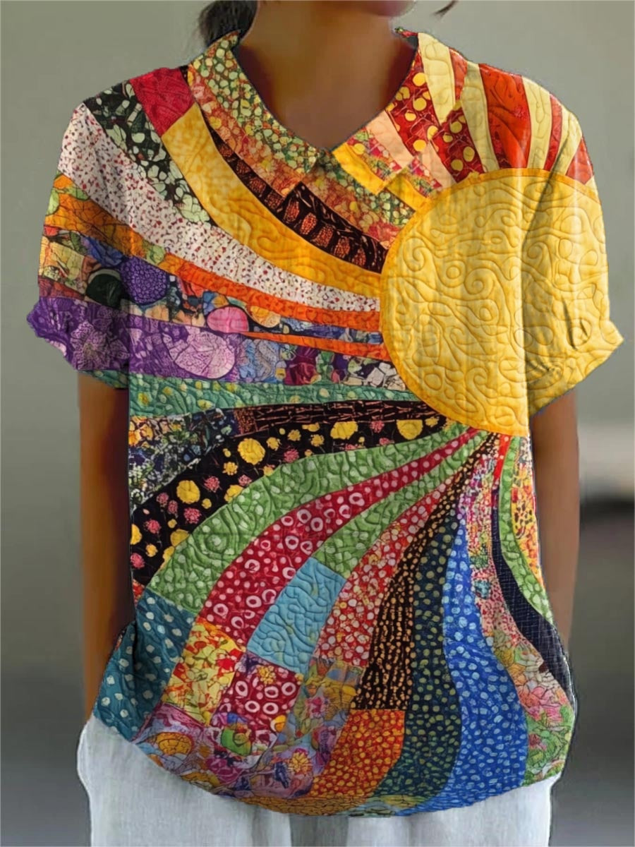 Covadonga | Camisa Oversize Estampada de Manga Corta Mujer
