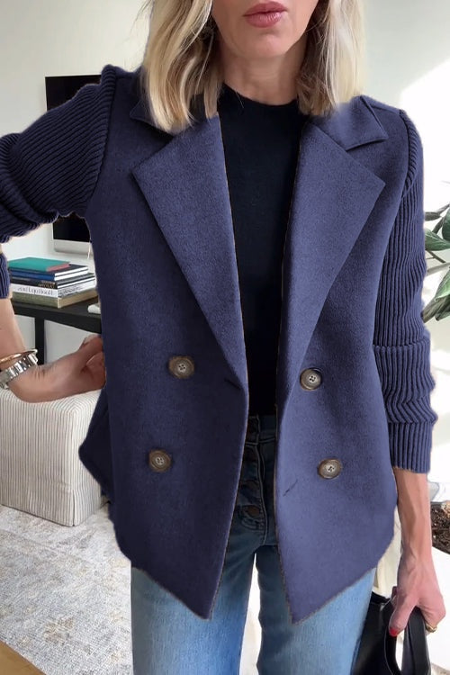 Cristina | Chaqueta Americana Mujer Doble Botonadura Mangas de Punto