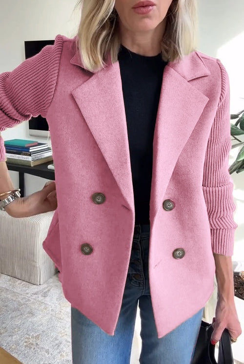 Cristina | Chaqueta Americana Mujer Doble Botonadura Mangas de Punto