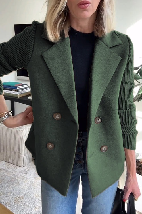 Cristina | Chaqueta Americana Mujer Doble Botonadura Mangas de Punto