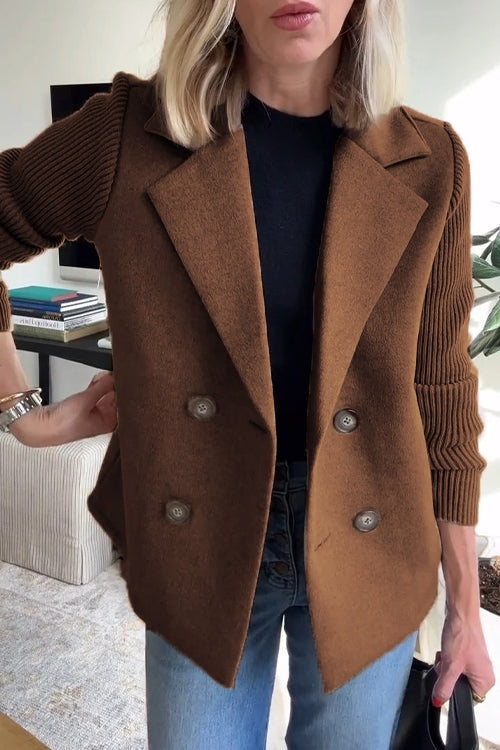 Cristina | Chaqueta Americana Mujer Doble Botonadura Mangas de Punto