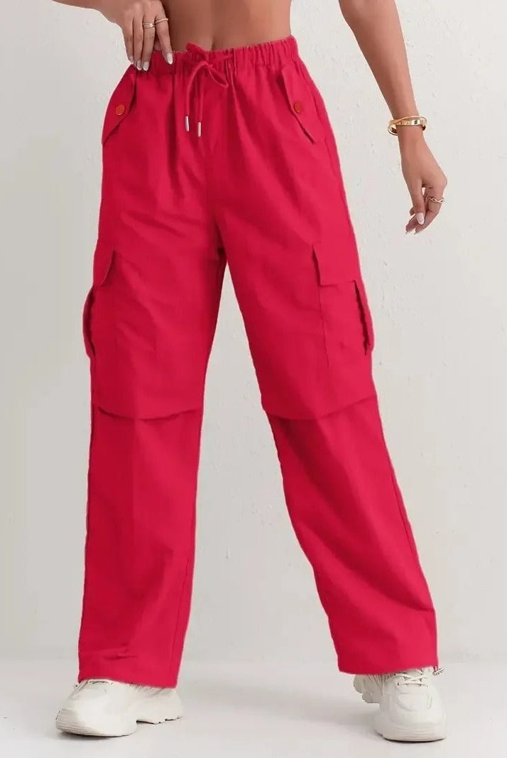 Daniela | Pantalones Cargo Mujer Cintura Elástica con Bolsillos