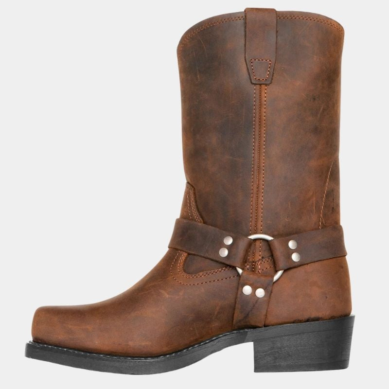 Darío | Botas Cowboy Hombre Piel Caña Alta Hebilla