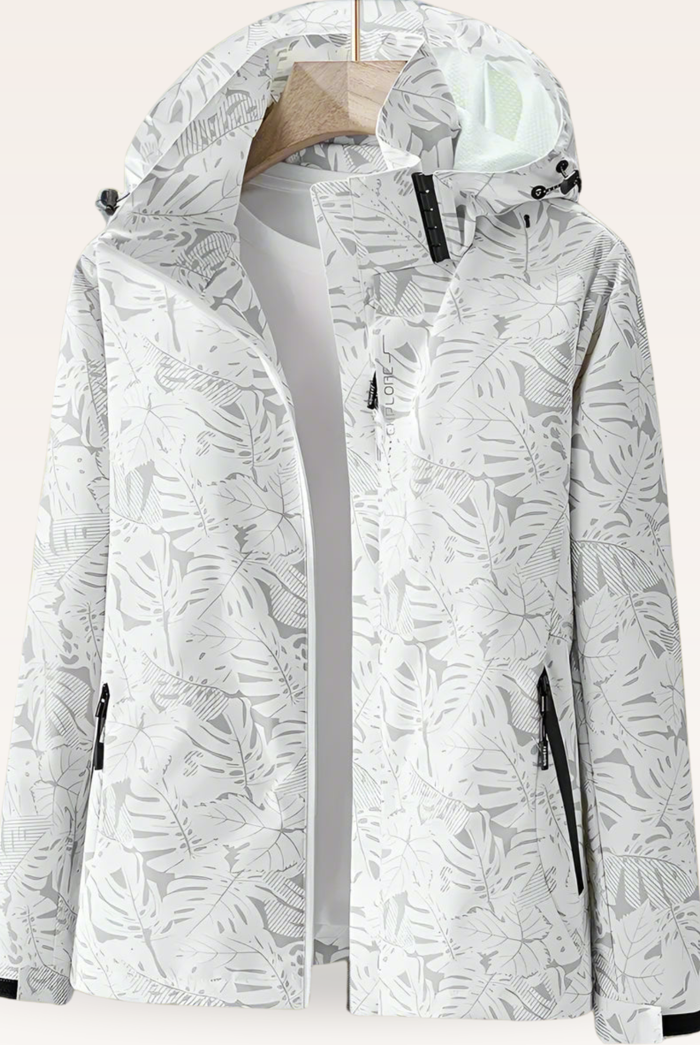 Darío | Chaqueta Cortavientos Estampada con Capucha Hombre Cremallera