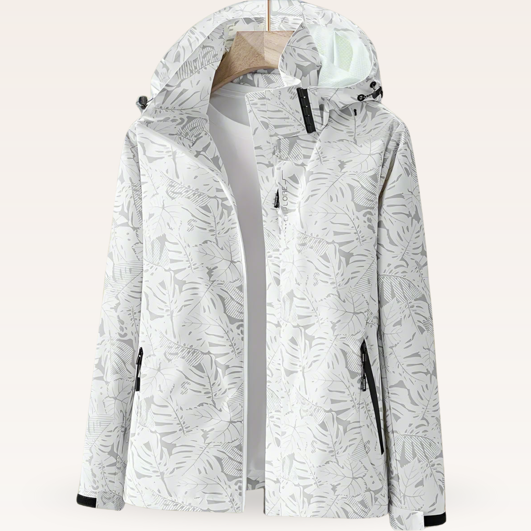 Darío | Chaqueta Cortavientos Estampada con Capucha Hombre Cremallera