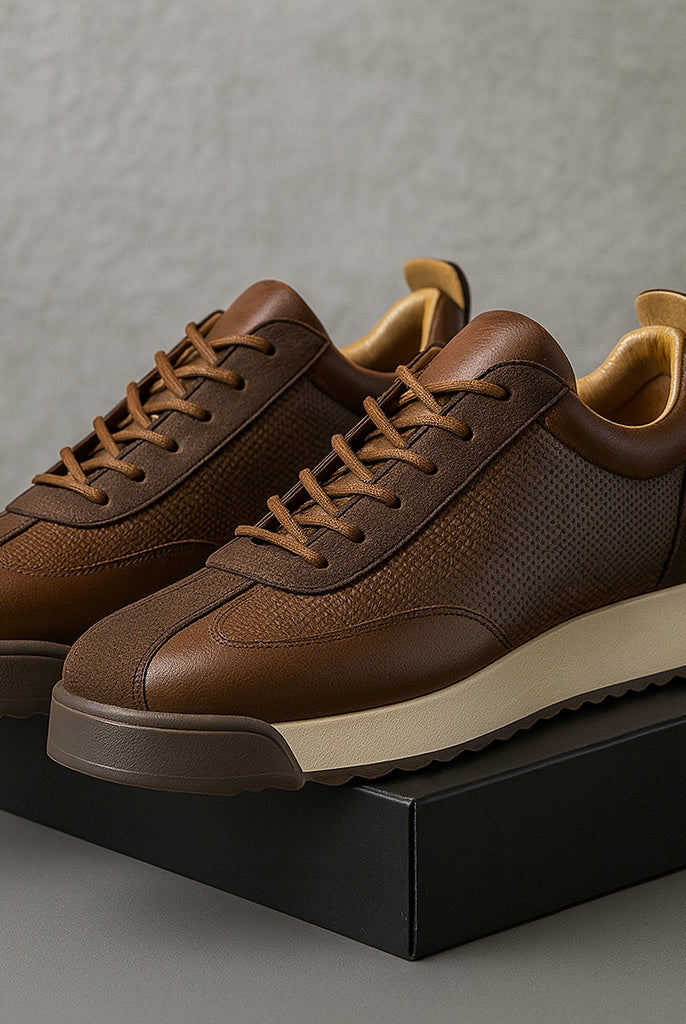 Darío | Zapatillas de Cuero Casual Hombre Suela Contrastante