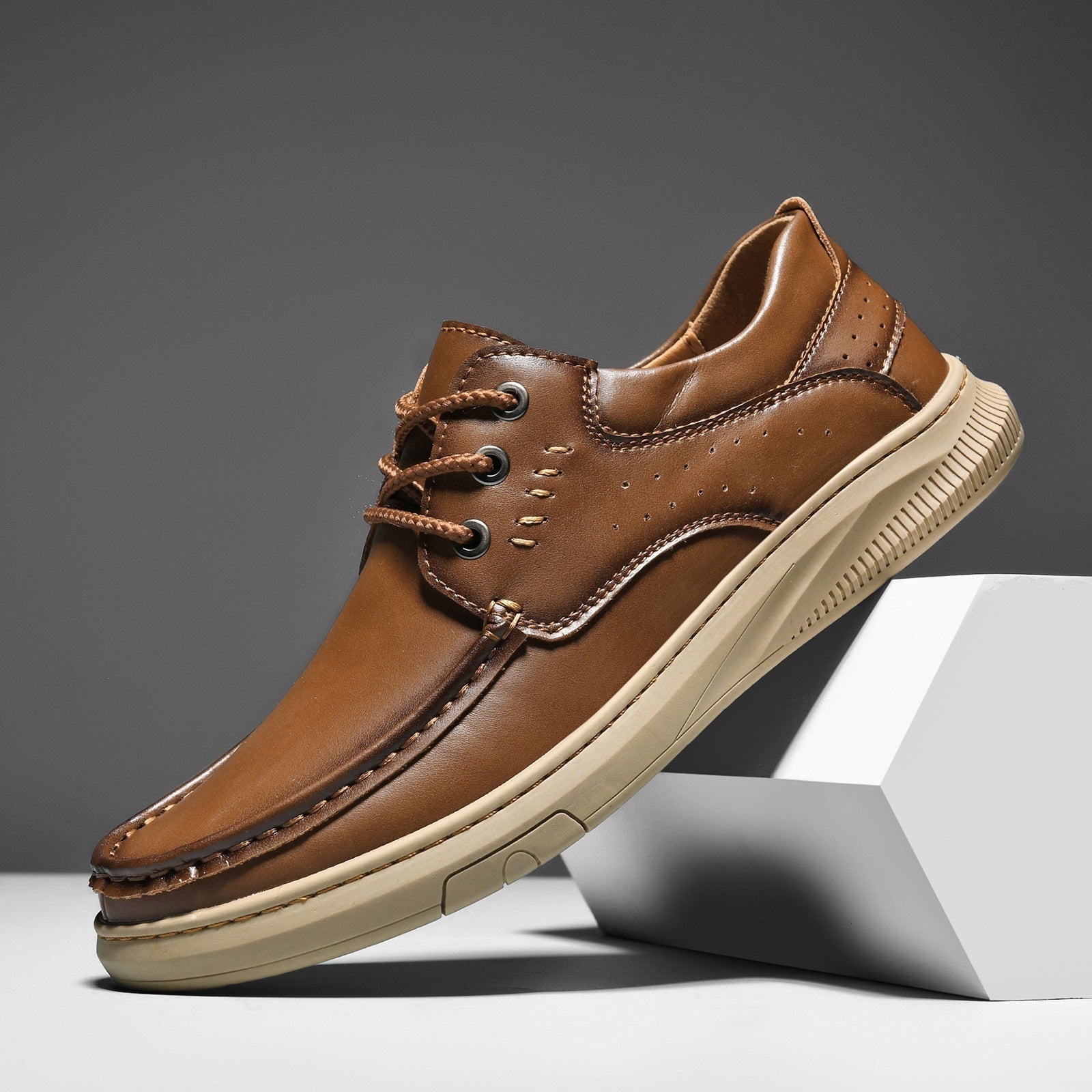 Darío | Zapatos Casual de Cuero Hombre Suela Gruesa