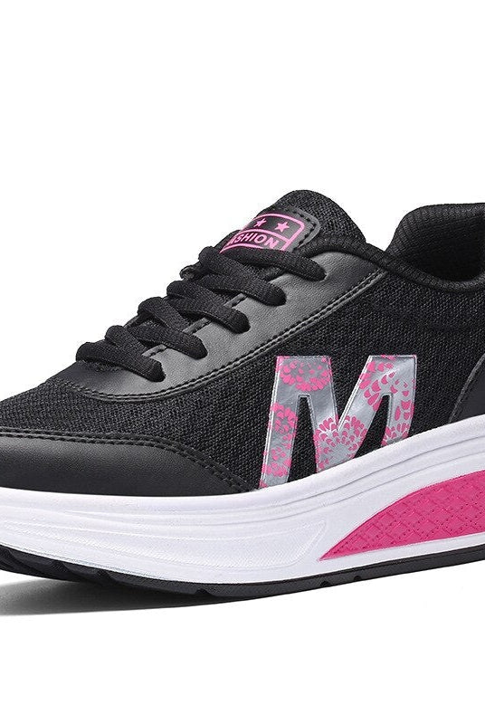 Delia | Zapatillas de Deporte con Plataforma Mujer Suela Toning