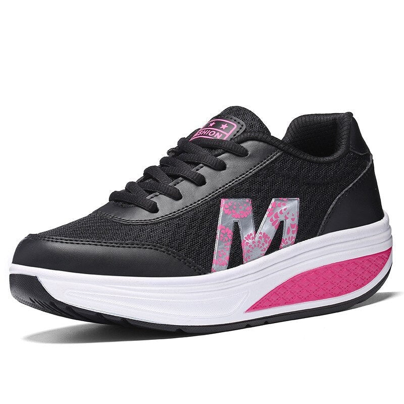 Delia | Zapatillas de Deporte con Plataforma Mujer Suela Toning