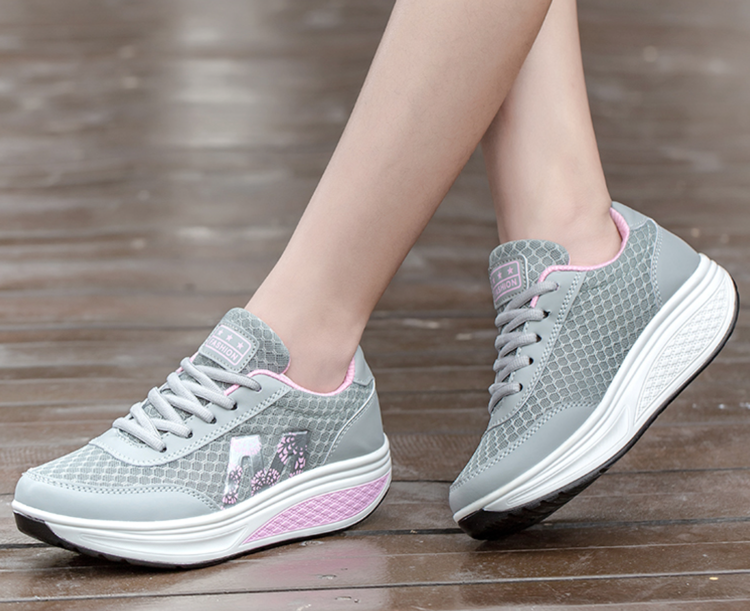 Delia | Zapatillas de Deporte con Plataforma Mujer Suela Toning