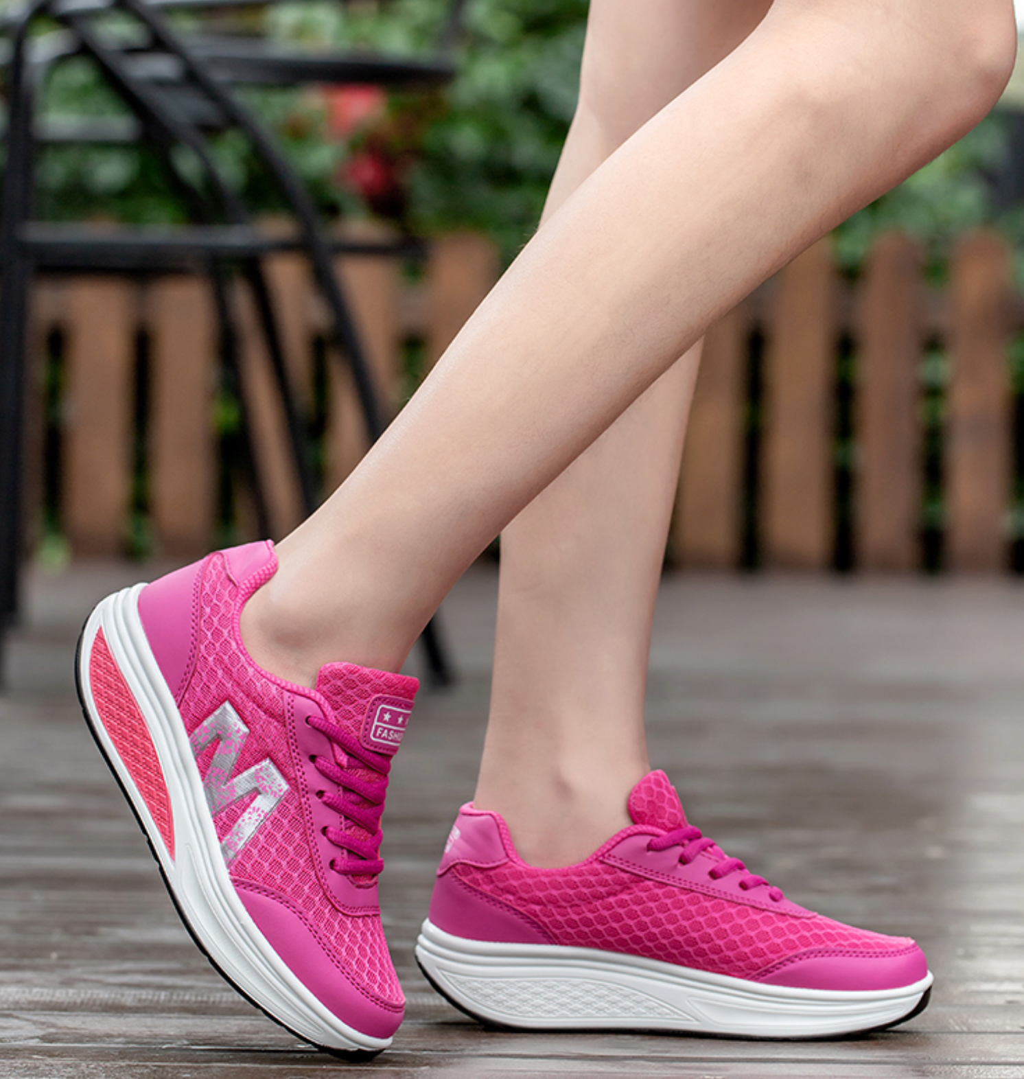 Delia | Zapatillas de Deporte con Plataforma Mujer Suela Toning
