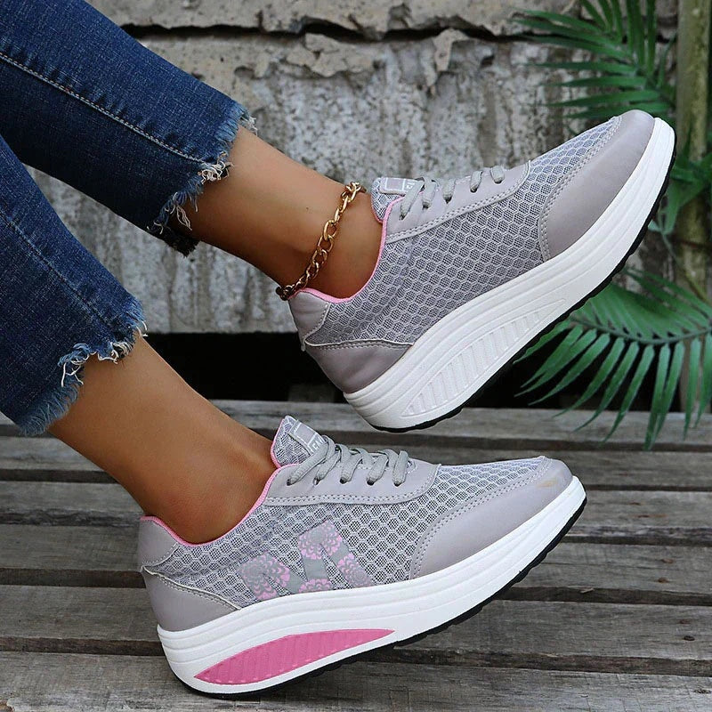 Delia | Zapatillas de Deporte con Plataforma Mujer Suela Toning