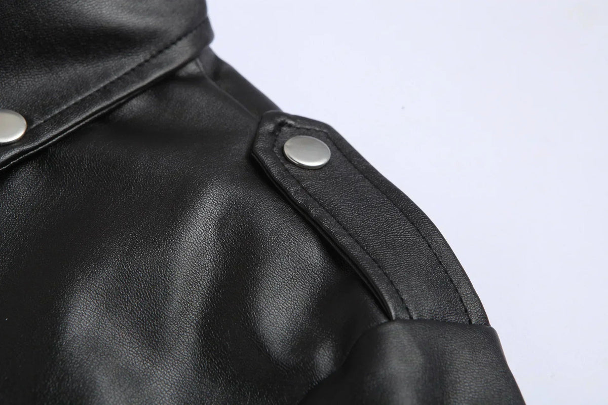 Diego | Cazadora de Cuero Hombre Biker Cremallera Asimétrica
