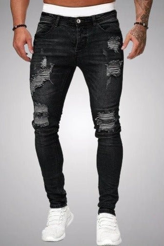 Diego | Pantalones Vaqueros Skinny Rotos Hombre Cintura Media