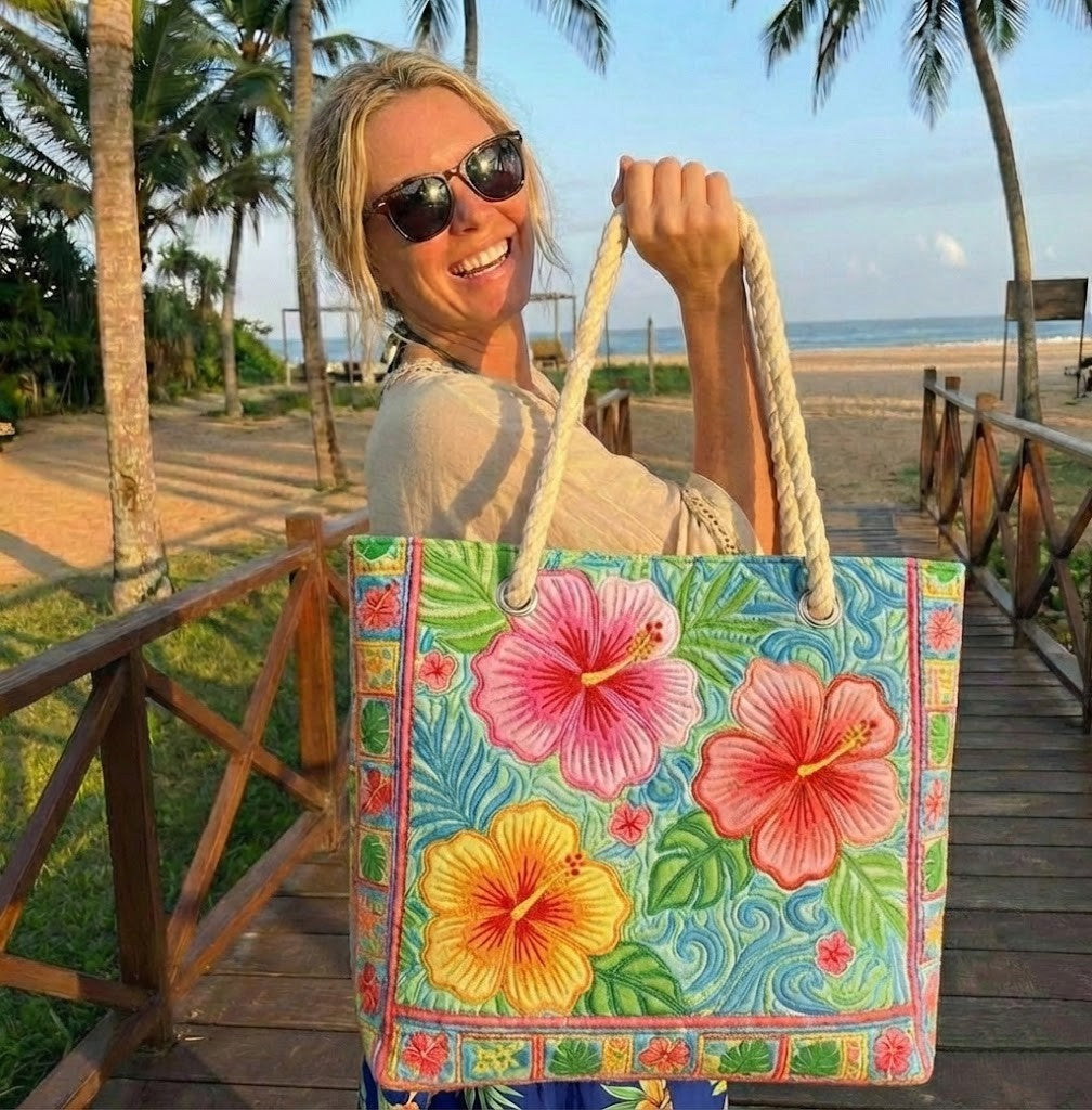 Dolores | Bolso Tote Acolchado Estampado Africano Mujer Asas de Cuerda