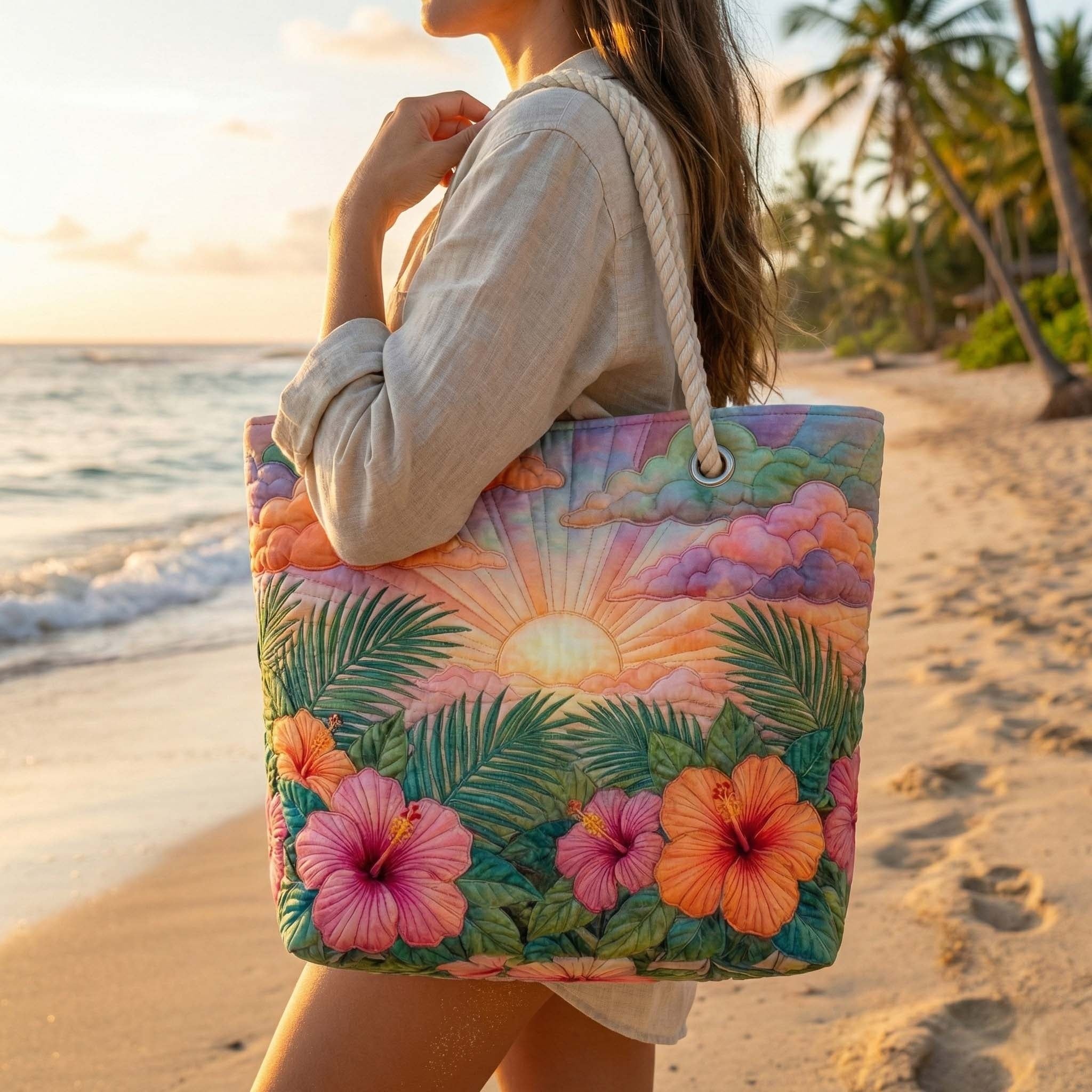 Dolores | Bolso Tote Acolchado Estampado Africano Mujer Asas de Cuerda