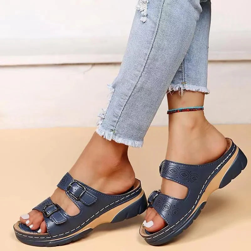 Dolores | Sandalias Tipo Birkenstock con Hebilla Doble Mujer Suela Confort
