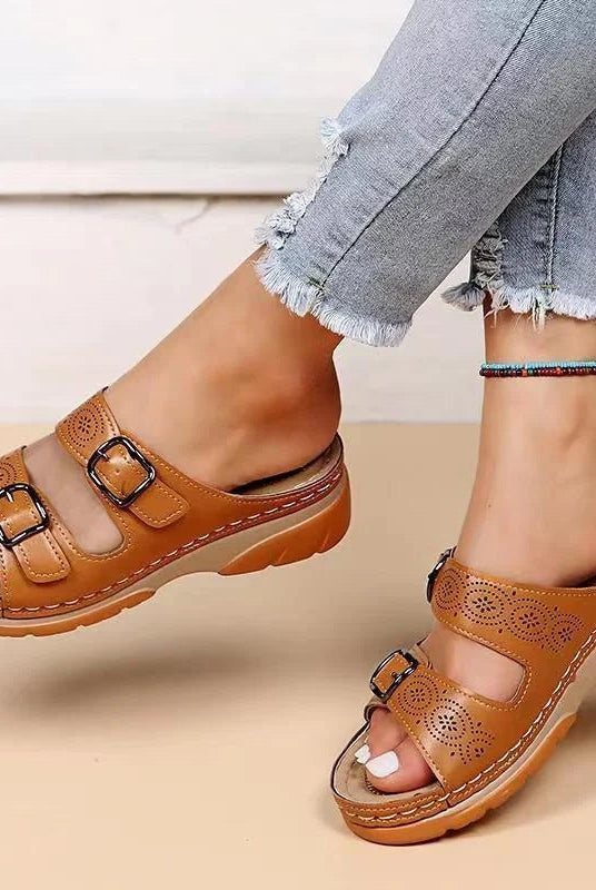Dolores | Sandalias Tipo Birkenstock con Hebilla Doble Mujer Suela Confort