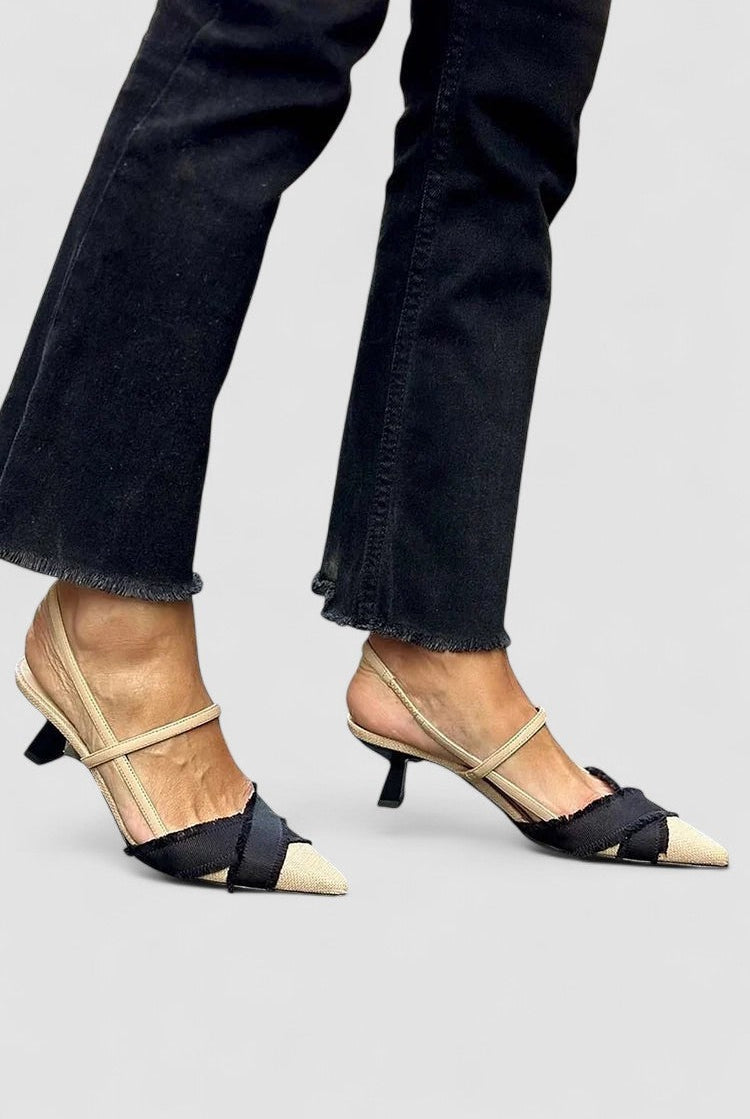 Dolores | Zapatos Destalonados de Tacón Bajo Mujer Punta