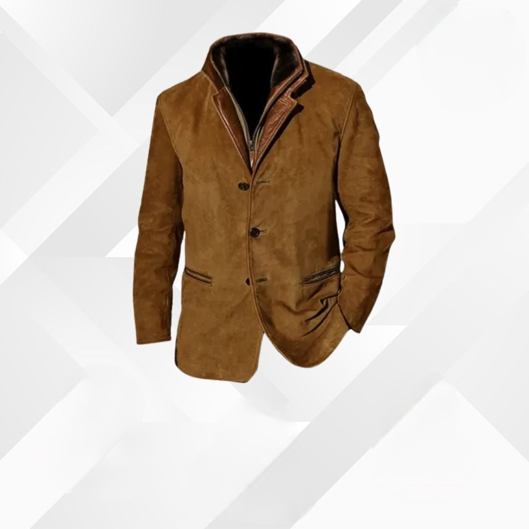 Eduardo | Chaqueta de Ante Hombre con Detalles de Cuero Elegante