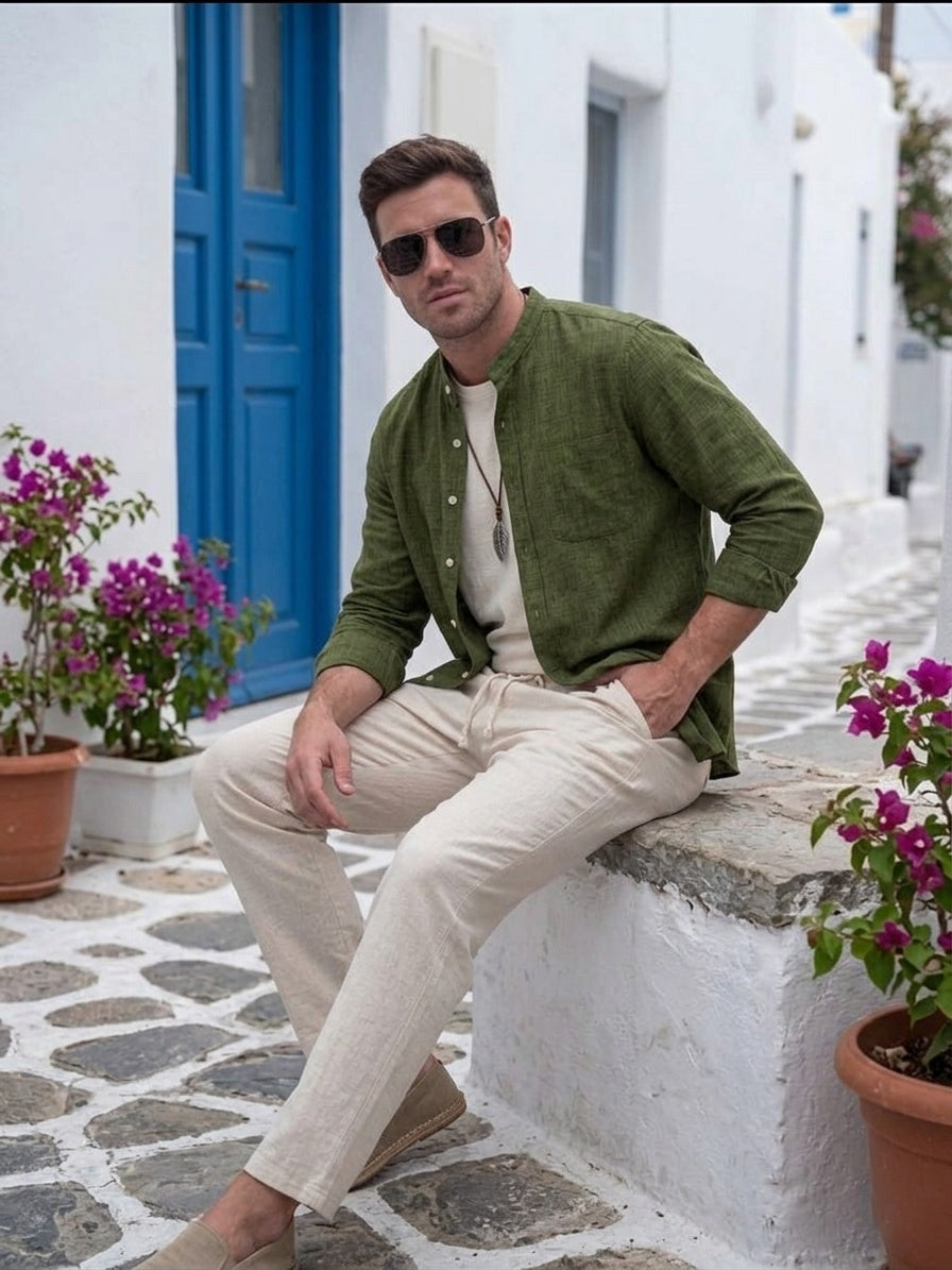 Eduardo | Conjunto Camisa de Lino y Pantalón Palazzo Hombre