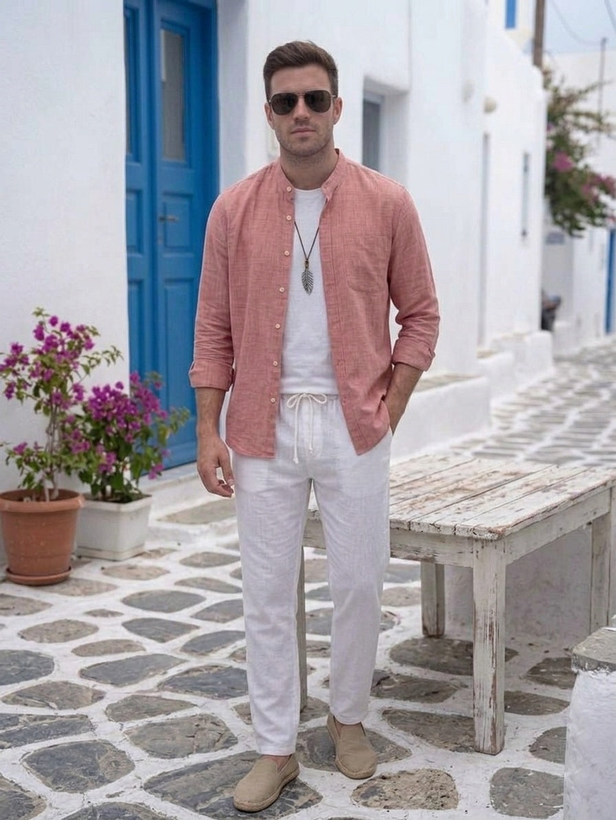 Eduardo | Conjunto Camisa de Lino y Pantalón Palazzo Hombre