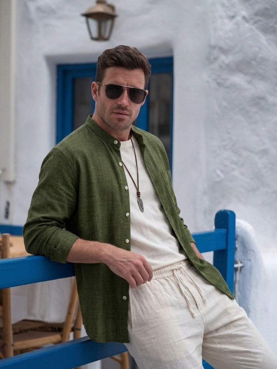 Eduardo | Conjunto Camisa de Lino y Pantalón Palazzo Hombre