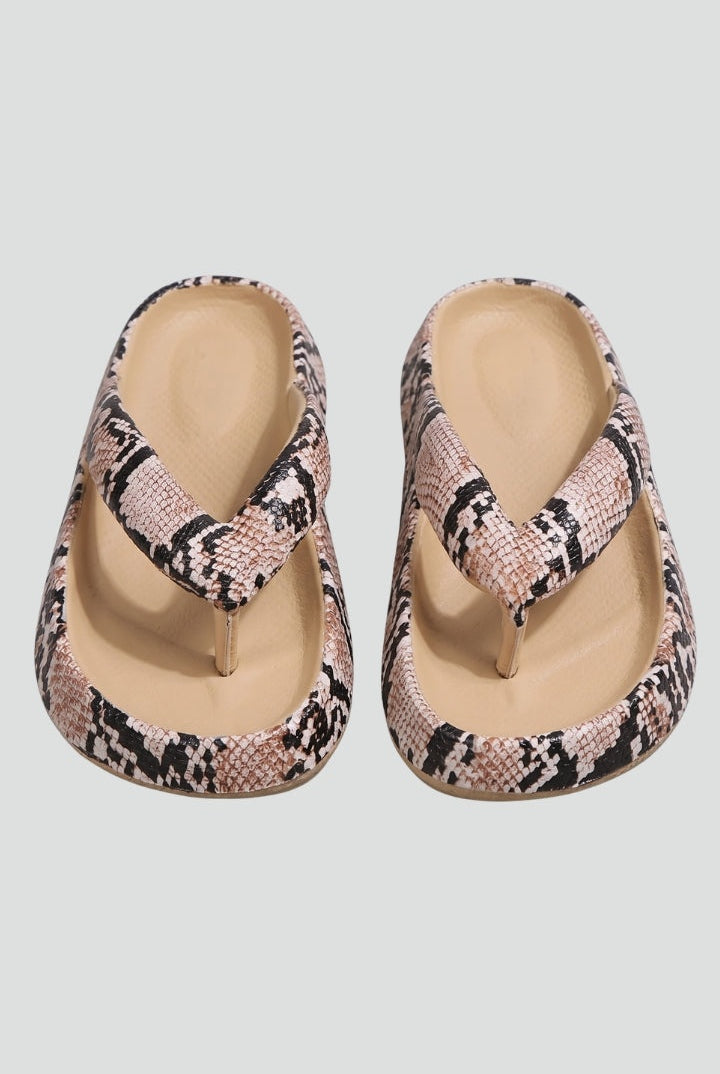 Elvira | Chanclas Mujer Suela Acolchada Estampado Animal Print