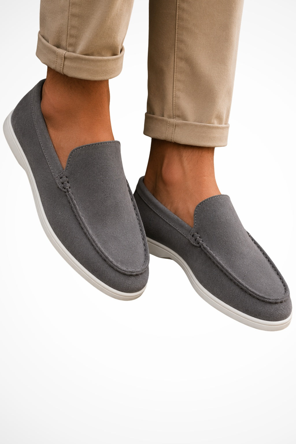 Emilio | Mocasines de Suede Slip-On Hombre Suela Goma