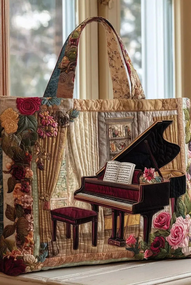 Encarnación | Bolso Tote Acolchado Hecho a Mano Mujer Piano