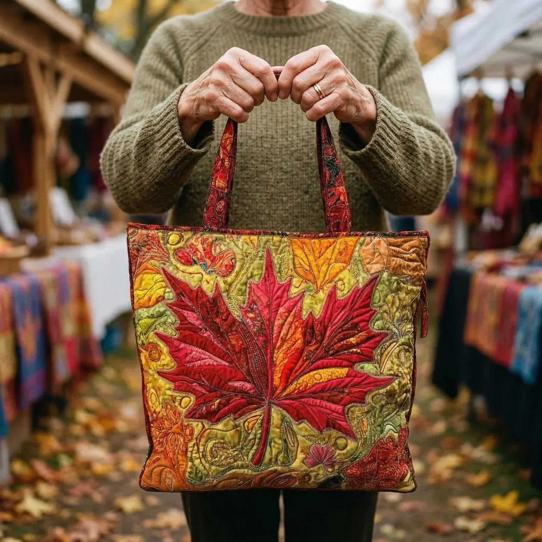 Encarnación | Bolso Tote Acolchado Hecho a Mano Mujer Piano