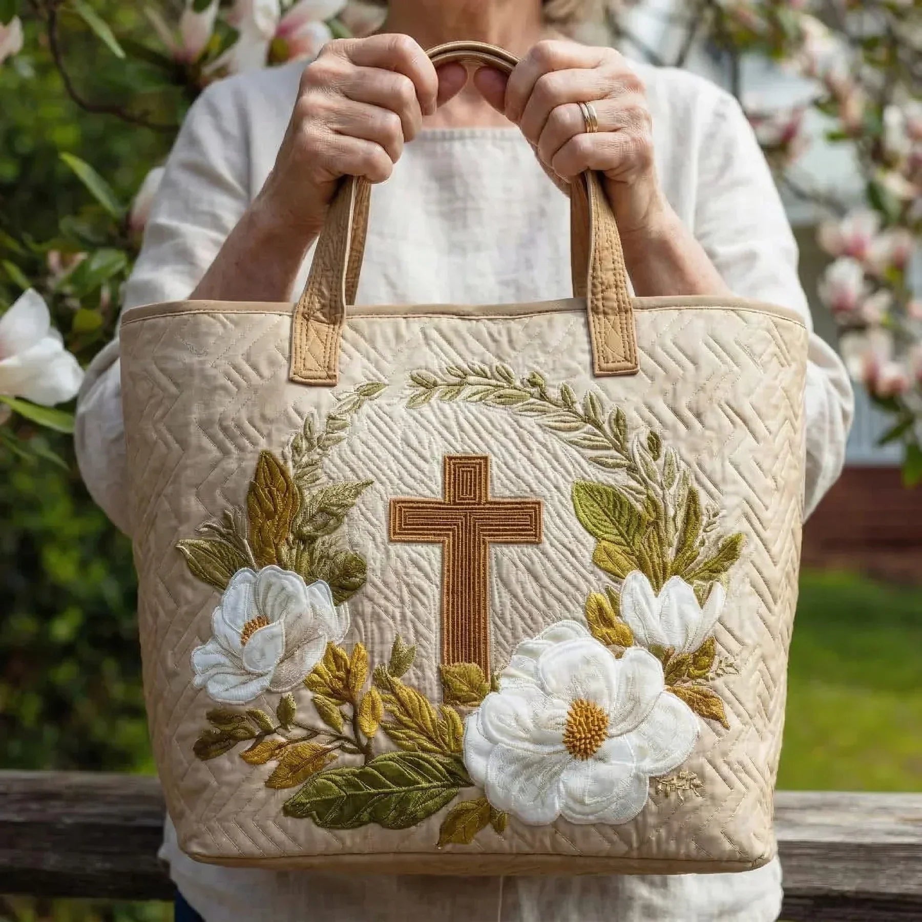 Encarnación | Bolso Tote Acolchado Hecho a Mano Mujer Piano