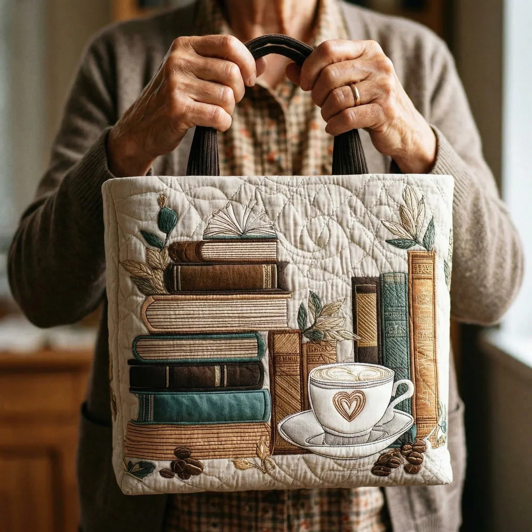 Encarnación | Bolso Tote Acolchado Hecho a Mano Mujer Piano