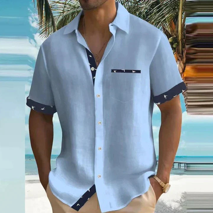 Enrique | Camisa de Manga Corta Hombre Cuello Clásico Bolsillo