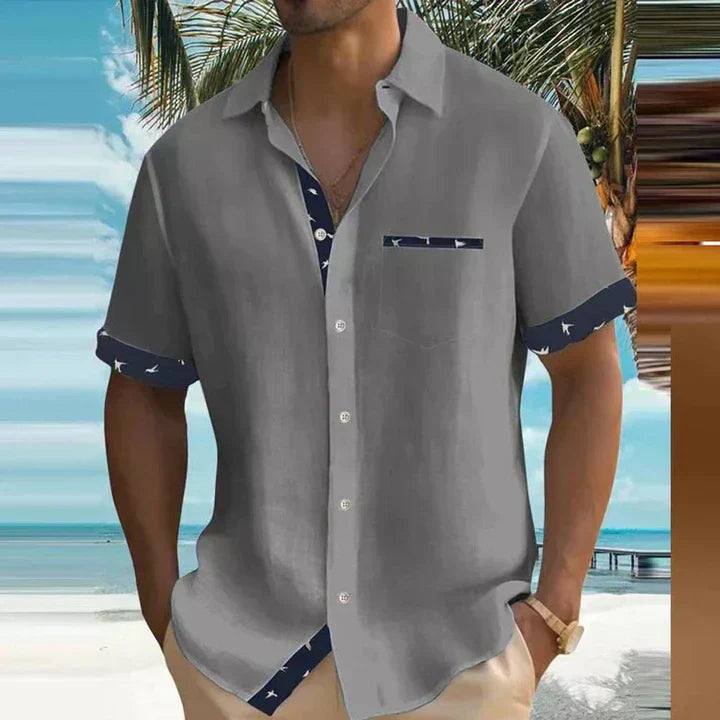 Enrique | Camisa de Manga Corta Hombre Cuello Clásico Bolsillo