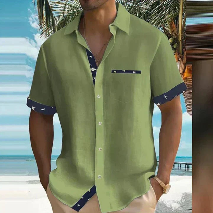 Enrique | Camisa de Manga Corta Hombre Cuello Clásico Bolsillo