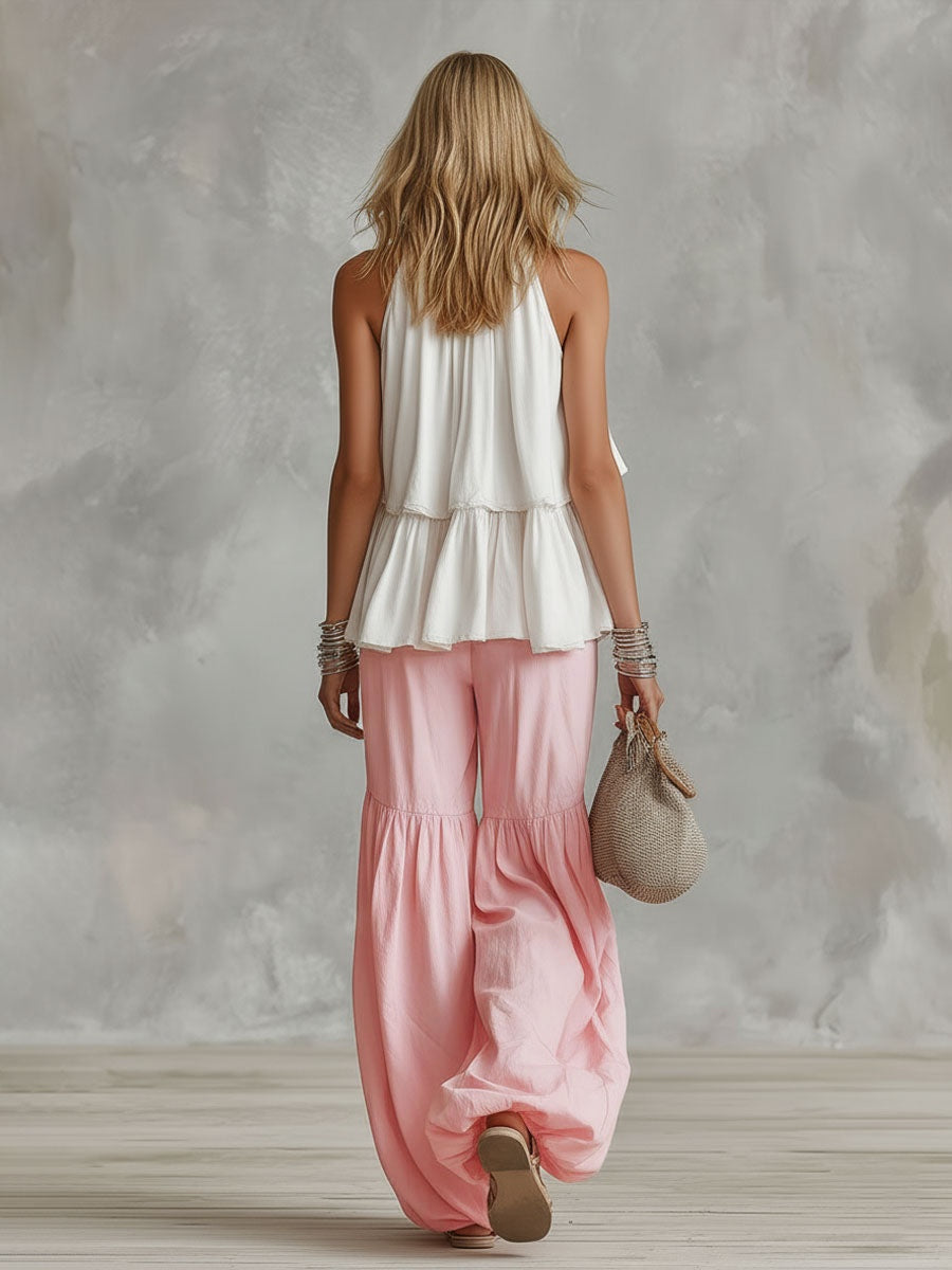 Esperanza | Conjunto Top Cuello Alto y Pantalón Palazzo Mujer