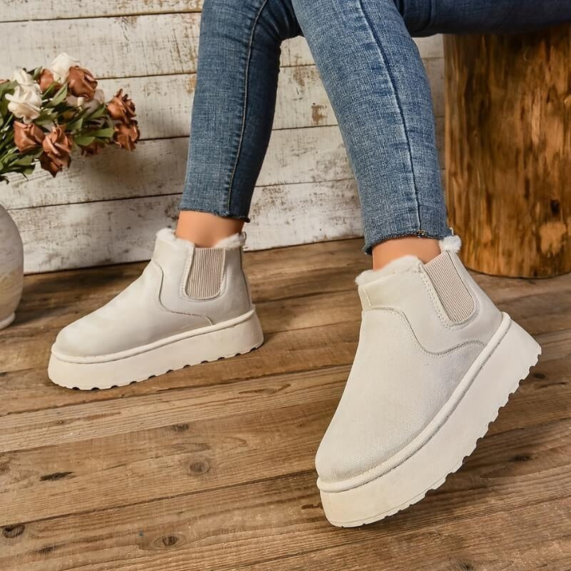 Esther | Botines Chelsea de Ante Mujer Plataforma Forro Interior