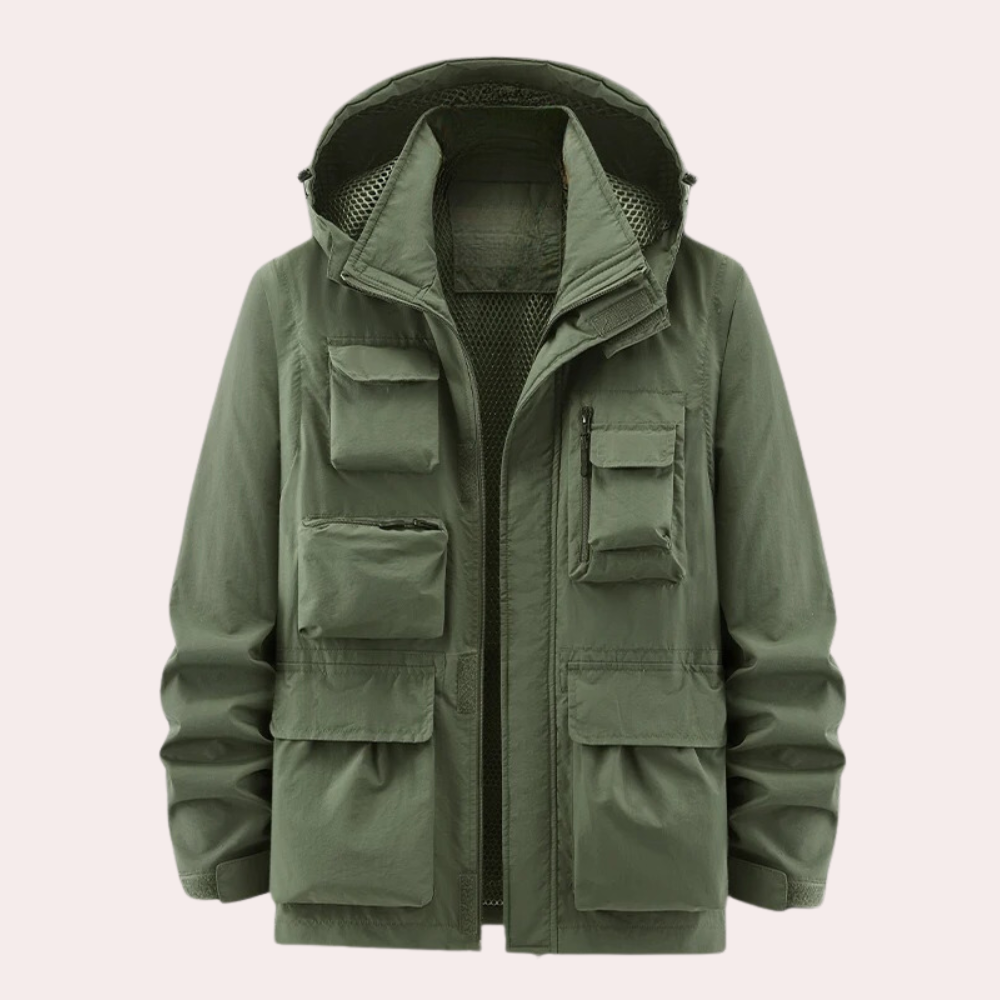 Felipe | Parka Hombre Impermeable con Capucha Múltiples Bolsillos