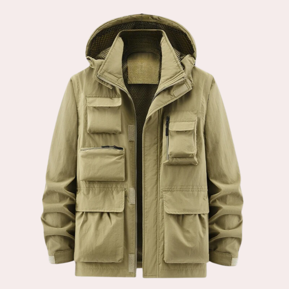Felipe | Parka Hombre Impermeable con Capucha Múltiples Bolsillos