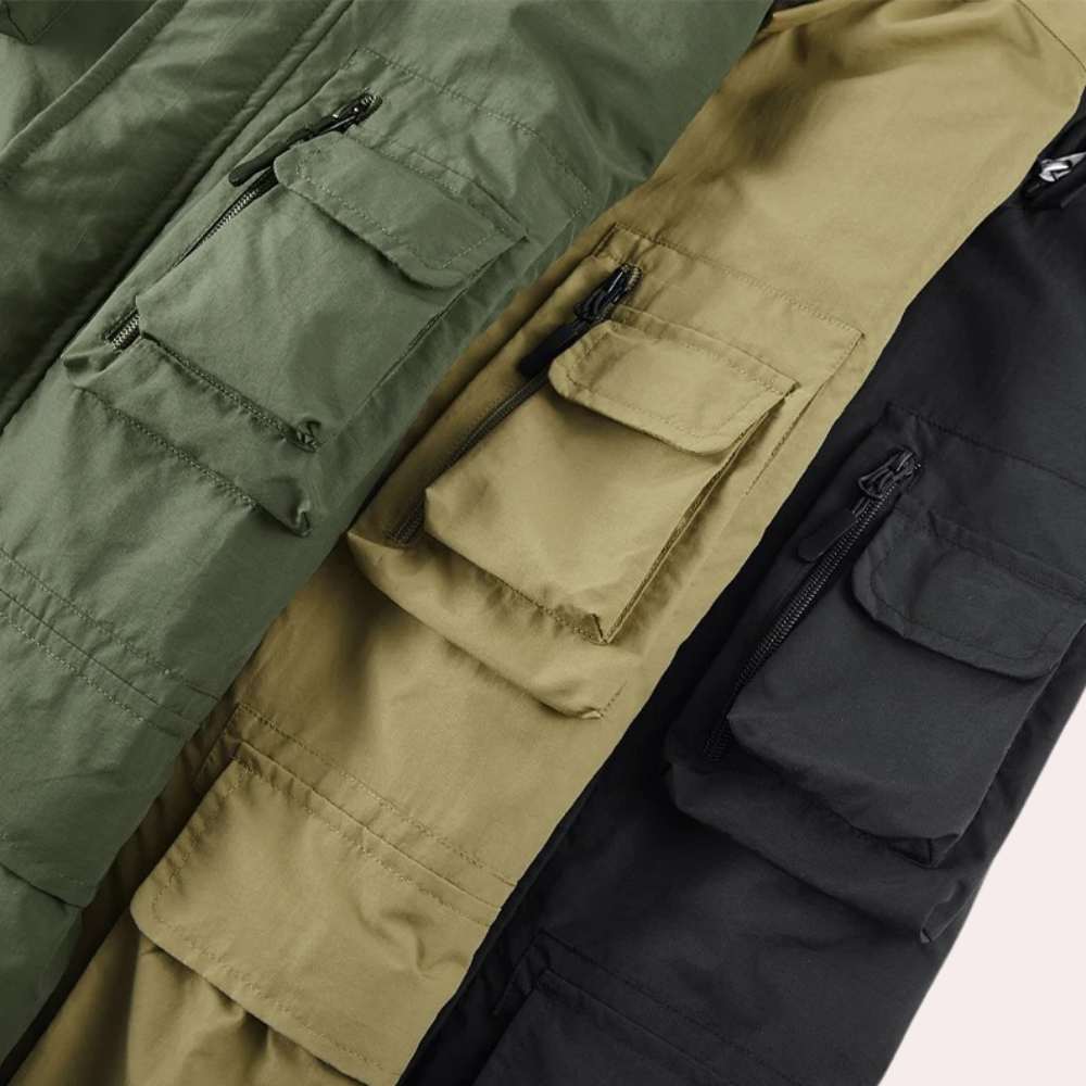 Felipe | Parka Hombre Impermeable con Capucha Múltiples Bolsillos