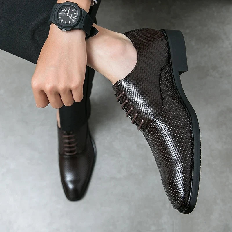 Felipe | Zapatos Oxford de Cuero Hombre Texturizados Cordones