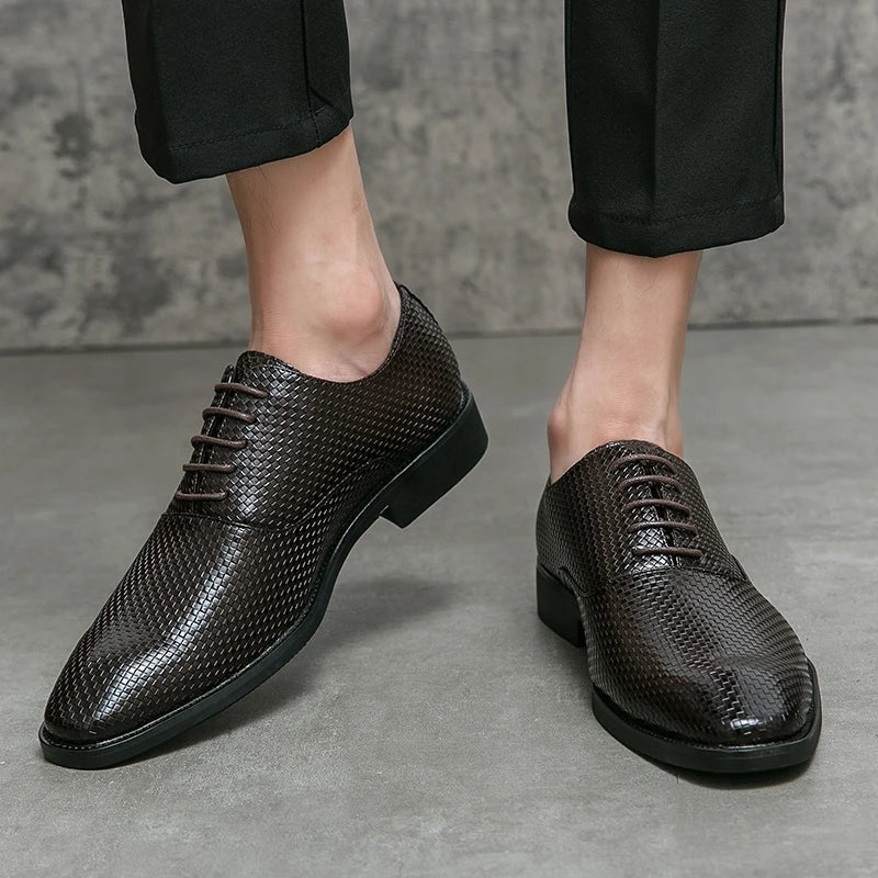 Felipe | Zapatos Oxford de Cuero Hombre Texturizados Cordones