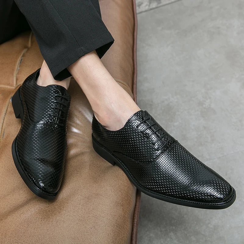 Felipe | Zapatos Oxford de Cuero Hombre Texturizados Cordones