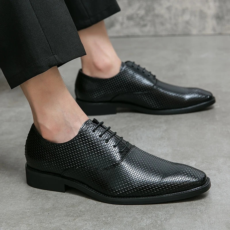Felipe | Zapatos Oxford de Cuero Hombre Texturizados Cordones