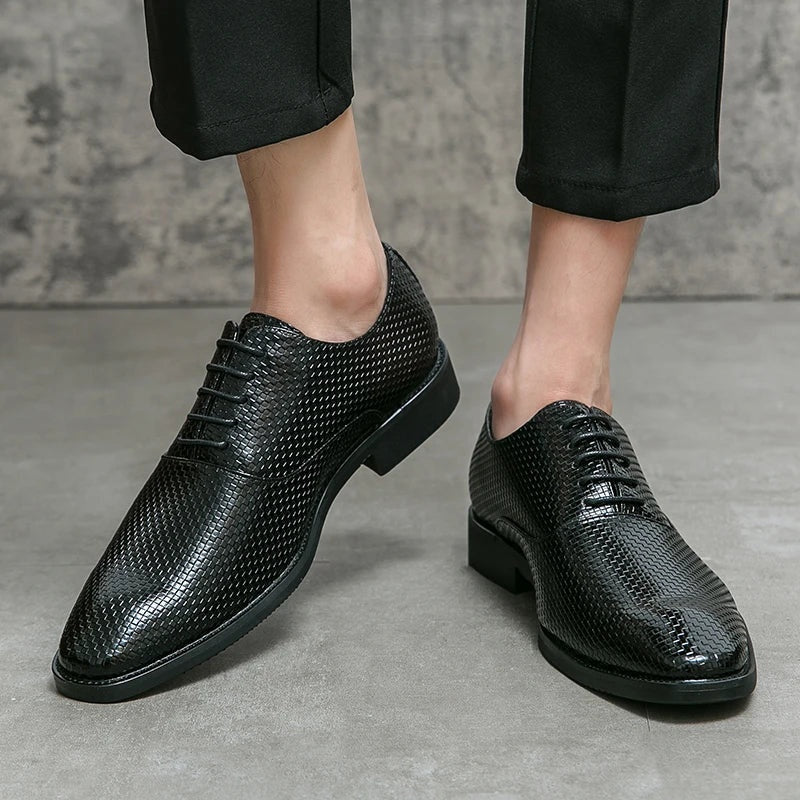 Felipe | Zapatos Oxford de Cuero Hombre Texturizados Cordones